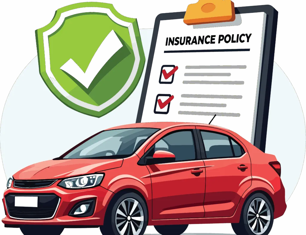 Seguro de autos — póliza e imagen de vehículo